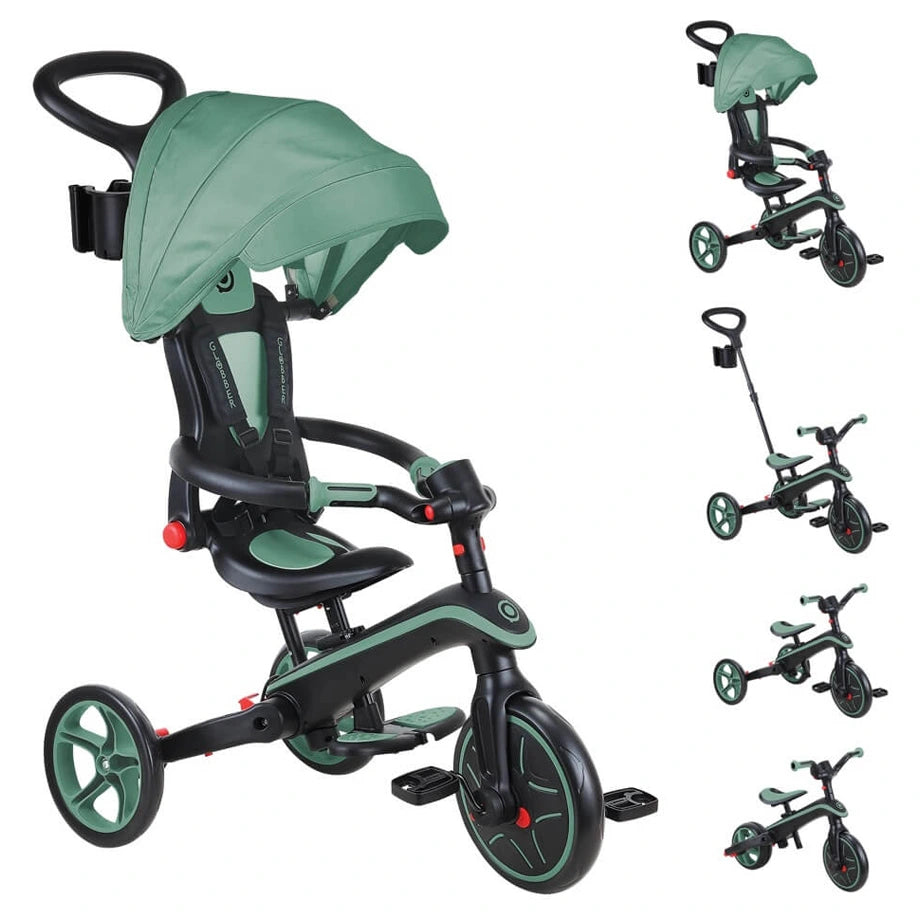Globber Explorer Foldable 4-in-1 Trike (Olive)
