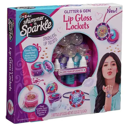 Cra-Z-Art Shimmer N Sparkle Glitter & Gem Lip Gloss Locket Kit
