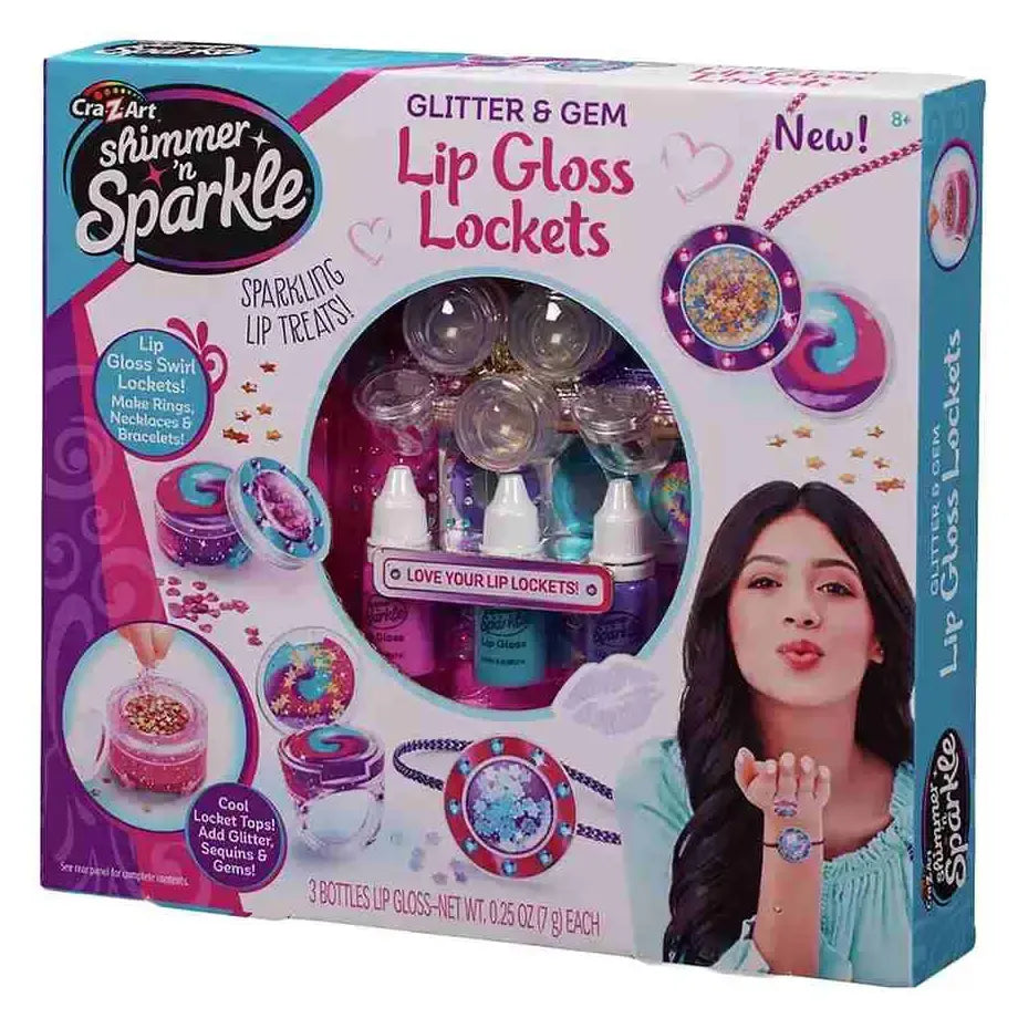 Cra-Z-Art Shimmer N Sparkle Glitter & Gem Lip Gloss Locket Kit