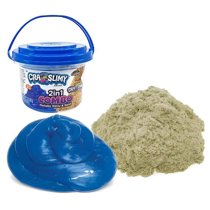 Cra-Z-Slimy 2-in-1 Metallic Slime & Sand Combo Bucket