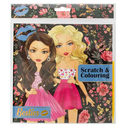 Grafix Besties Scratch & Coloring Book (12 Pages)