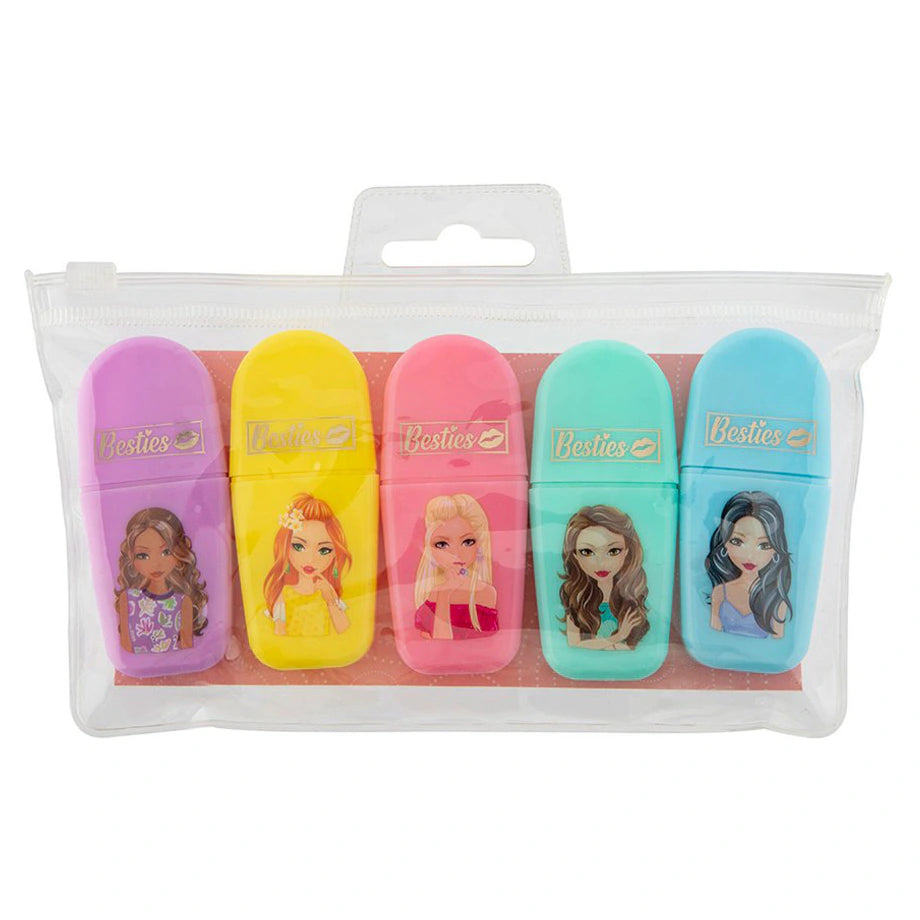 Grafix Besties Mini Highlighter Markers (5 Pieces)