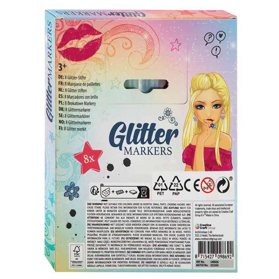 Grafix Besties Glitter Marker Set (8 Pieces)