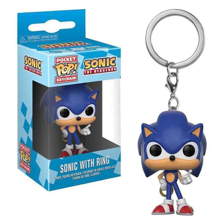 Pocket Pop Sonic The Hedgehog Sonic With Ring Vinyl Figure Keychain