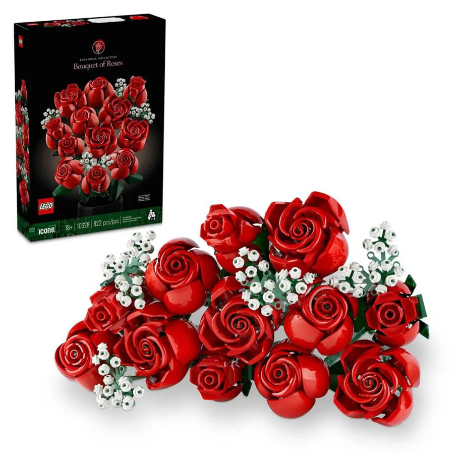 LEGO Icons Bouquet of Roses 10328 Building Blocks Toy Set; Flowers Botanical Collection; Valentine Gifts for Her (822 Pieces)