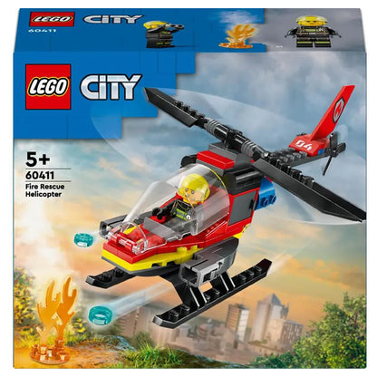 LEGO City Fire Rescue Helicopter 60411 Building Toy Set (85 Pieces)