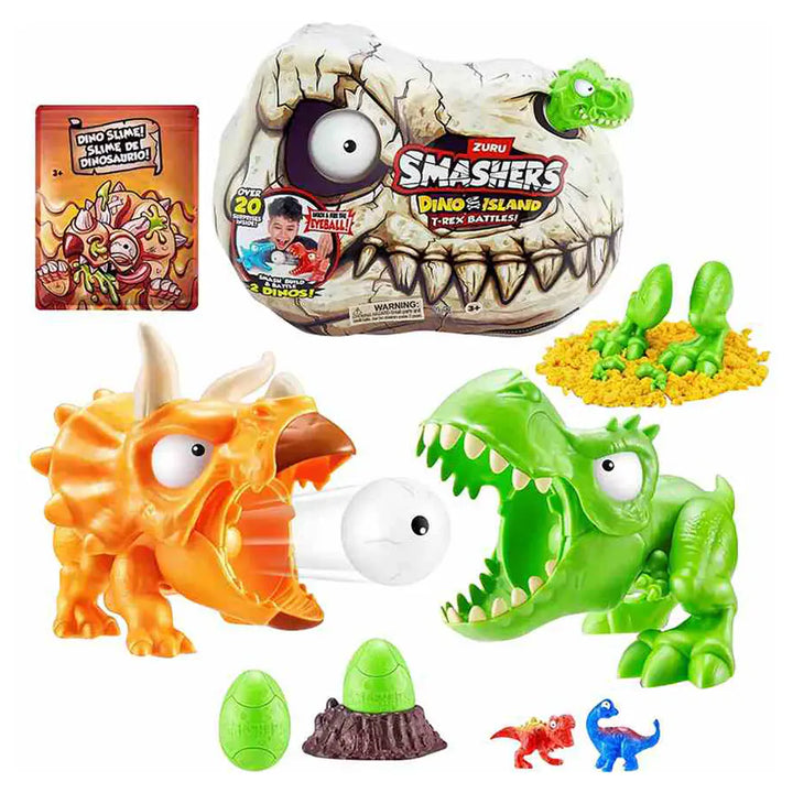 Smashers Dino Island T-Rex Battle Playset with 20+ Surprises