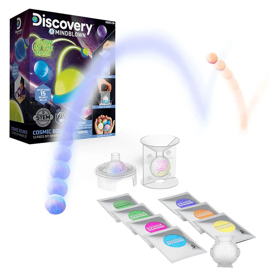 Discovery Mindblown Glow-in-the-Dark Cosmic Bounce DIY Maker Set (12 Pieces)