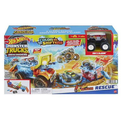 Hot Wheels Monster Trucks Arena Smashers 5 Alarm Rescue Playset