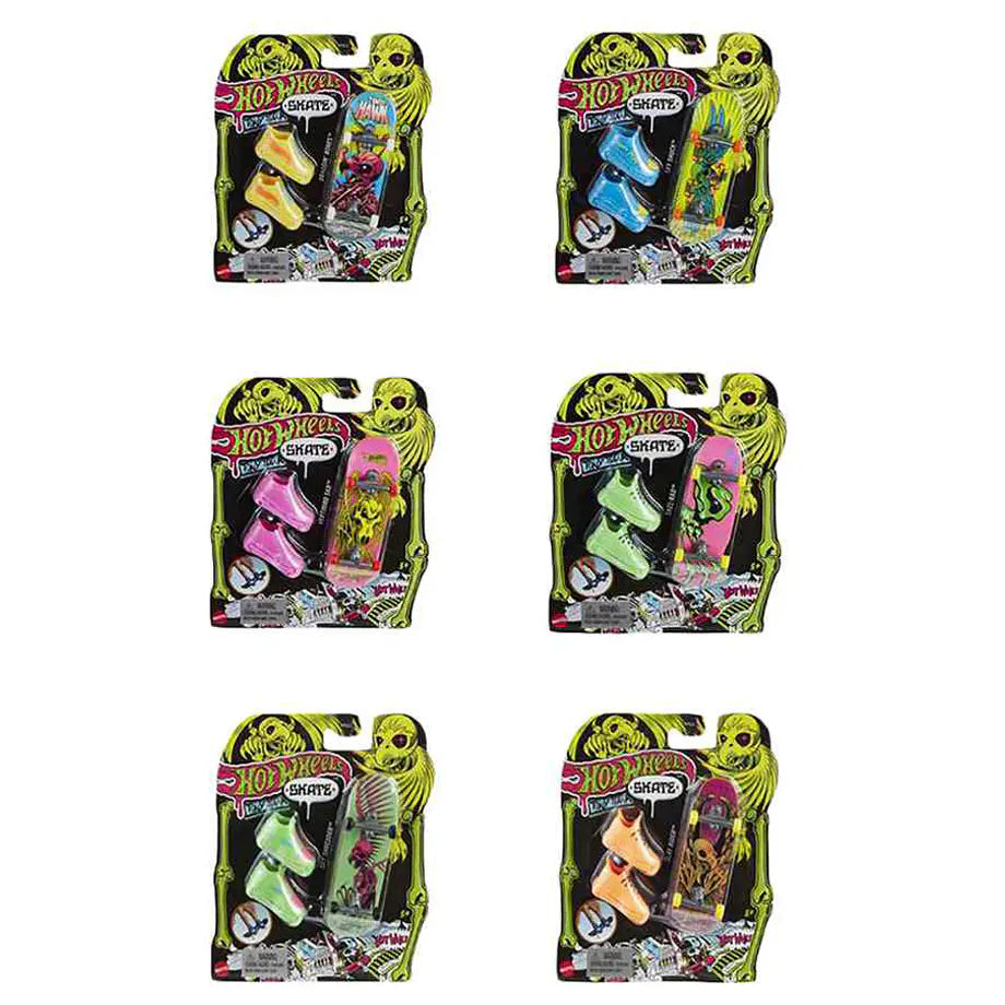 Hot Wheels Skate Tony Hawk Neon Bones Fingerboard & Skate Shoes 4 Pack (Assorted)