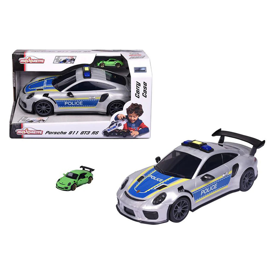 Majorette Porsche 911 GT3 RS Carry Case Police Car with Mini Car