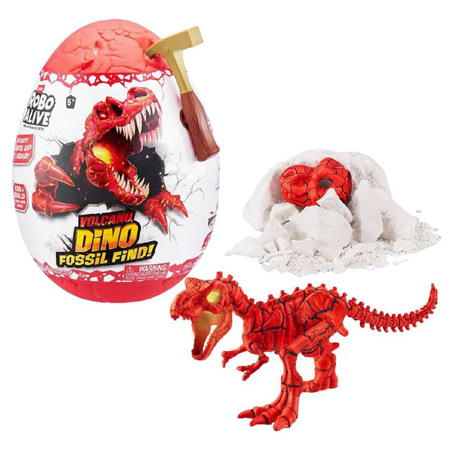 Robo Alive Volcano Dino Fossil Find Mystery Egg