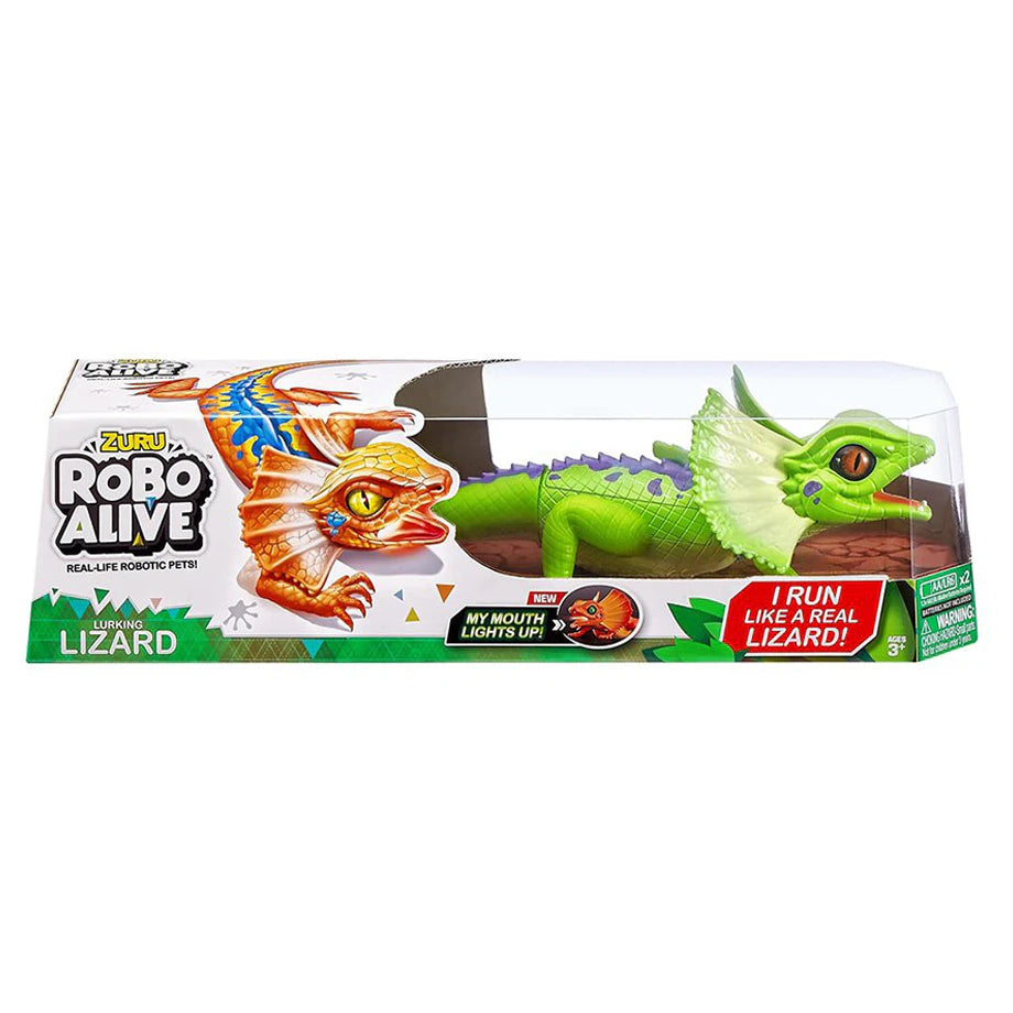 Robo Alive Light-up Frill Neck Lizard Robotic Toy (10 cm, Assorted)