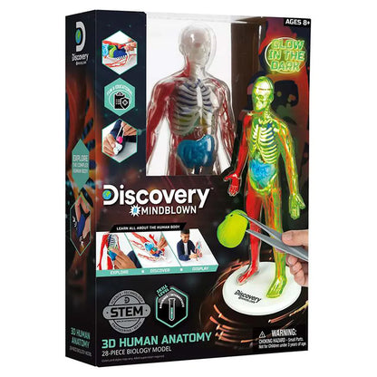 Discovery Mindblown Glow-in-the-Dark 3D Human Anatomy STEM Kit (28 Pieces)