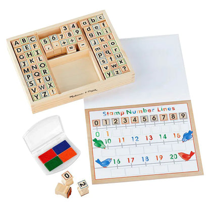 Melissa & Doug Deluxe ABCs & 123s Wooden Stamp Activity Playset