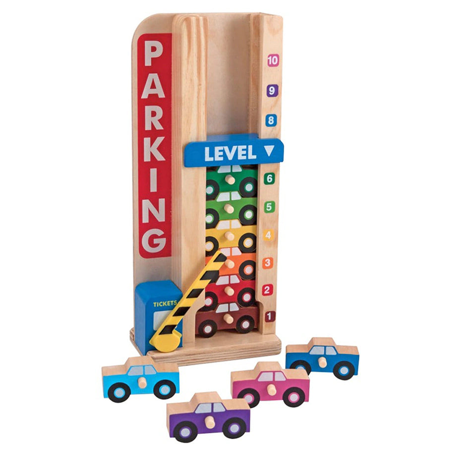 Melissa & Doug Wooden Stack & Count Parking Garage