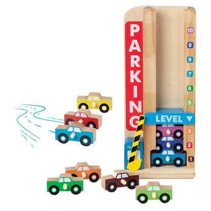 Melissa & Doug Wooden Stack & Count Parking Garage
