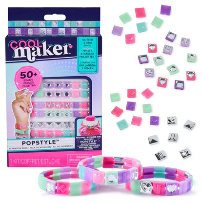 Cool Maker PopStyle Glitter & Gem Beads Expansion Pack (50+ Beads)