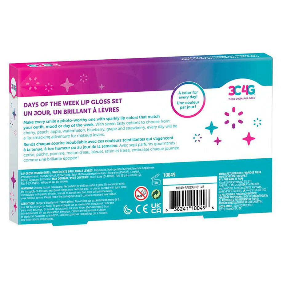3C4G Days of the Week Lip Gloss Set (7 Pieces)