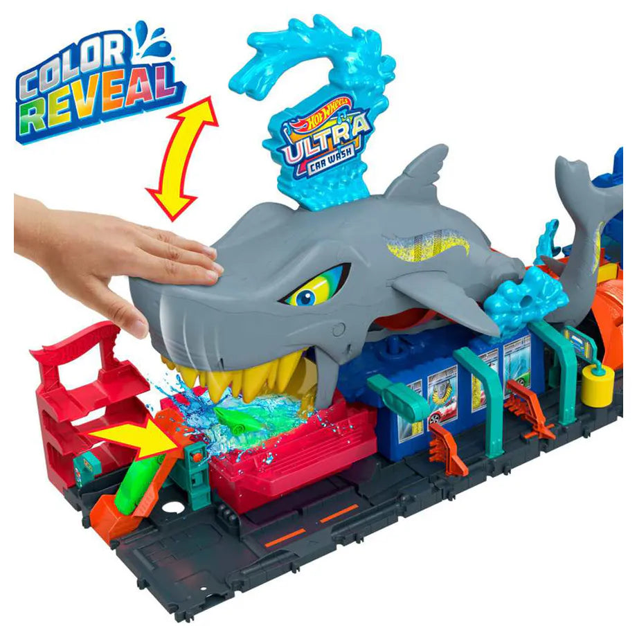 Hot Wheels Let's Race Ultra Shark Car Wash Playset