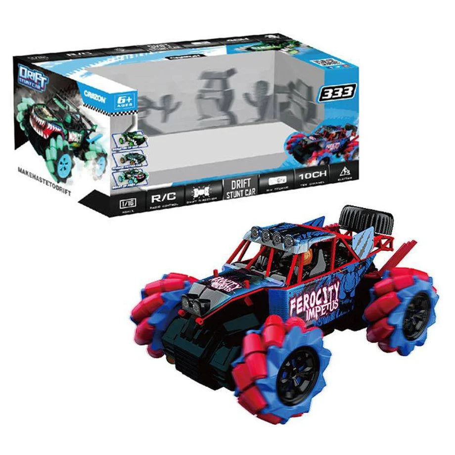 Crazon 333 Drift Stunt Off-Road RC Vehicle (1:16, Red/Blue)