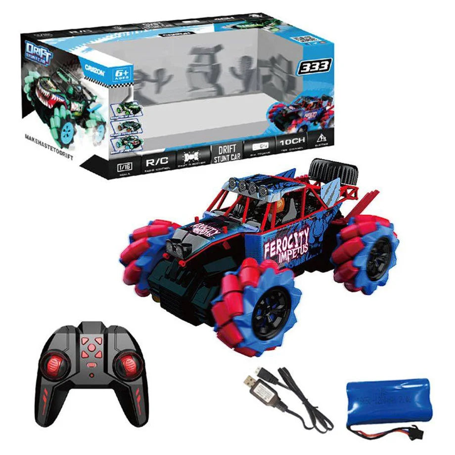 Crazon 333 Drift Stunt Off-Road RC Vehicle (1:16, Red/Blue)