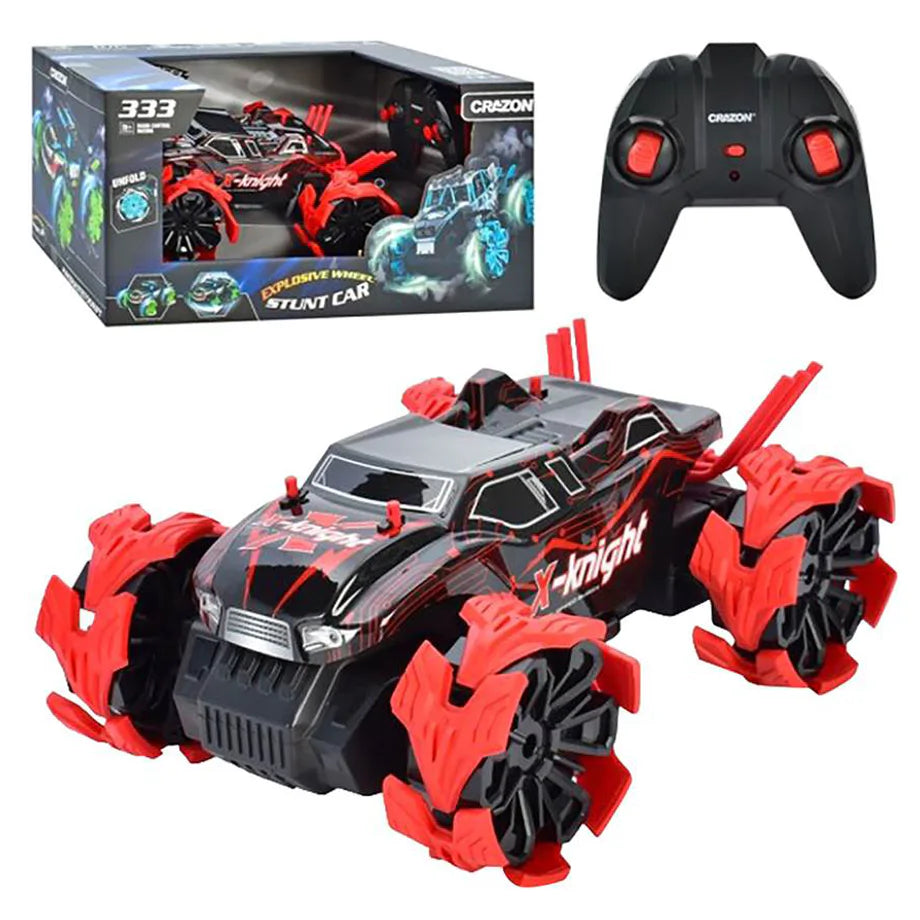 Crazon X-Knight Explosive Wheel Stunt RC Car (2.4 GHz, Red)