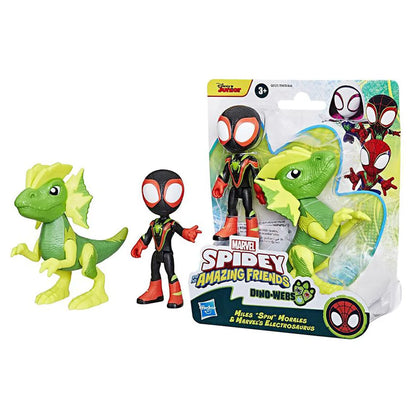 Disney Junior Marvel Spidey And His Amazing Friends Dino-Webs Miles "Spin" Morales & Electrosaurus Action Figure Set