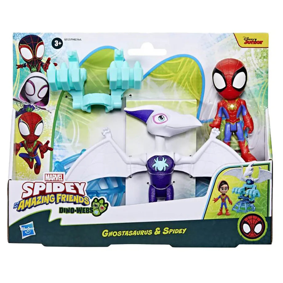 Disney Junior Marvel Spidey And His Amazing Friends Dino-Webs Ghostasaurus & Spidey Action Figure Set