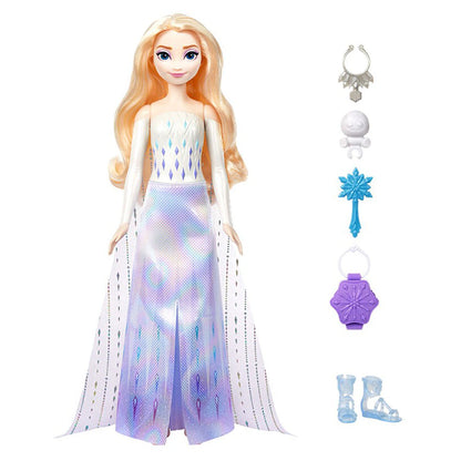 Disney Frozen Spin & Reveal Elsa Fashion Doll & Accessories Set (11 Surprises)