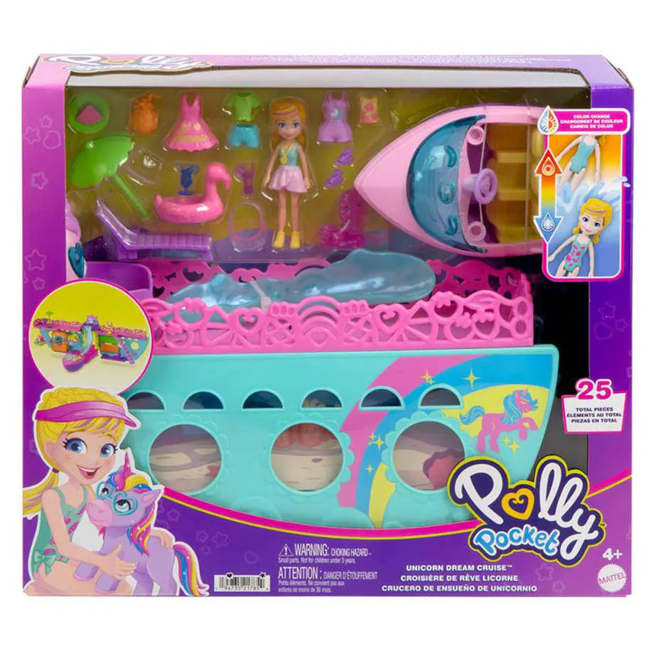 Polly Pocket Unicorn Dream Cruise Playset (25 Pieces)
