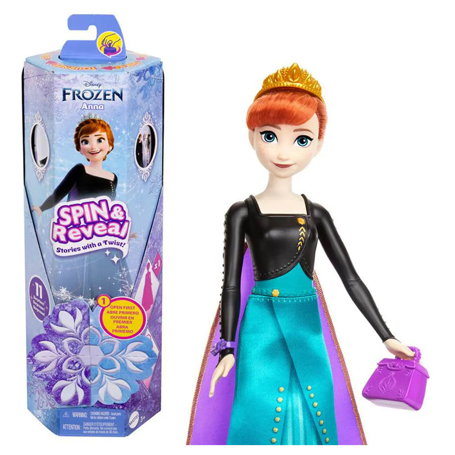 Disney Frozen Spin & Reveal Anna Fashion Doll & Accessories Set (11 Surprises)
