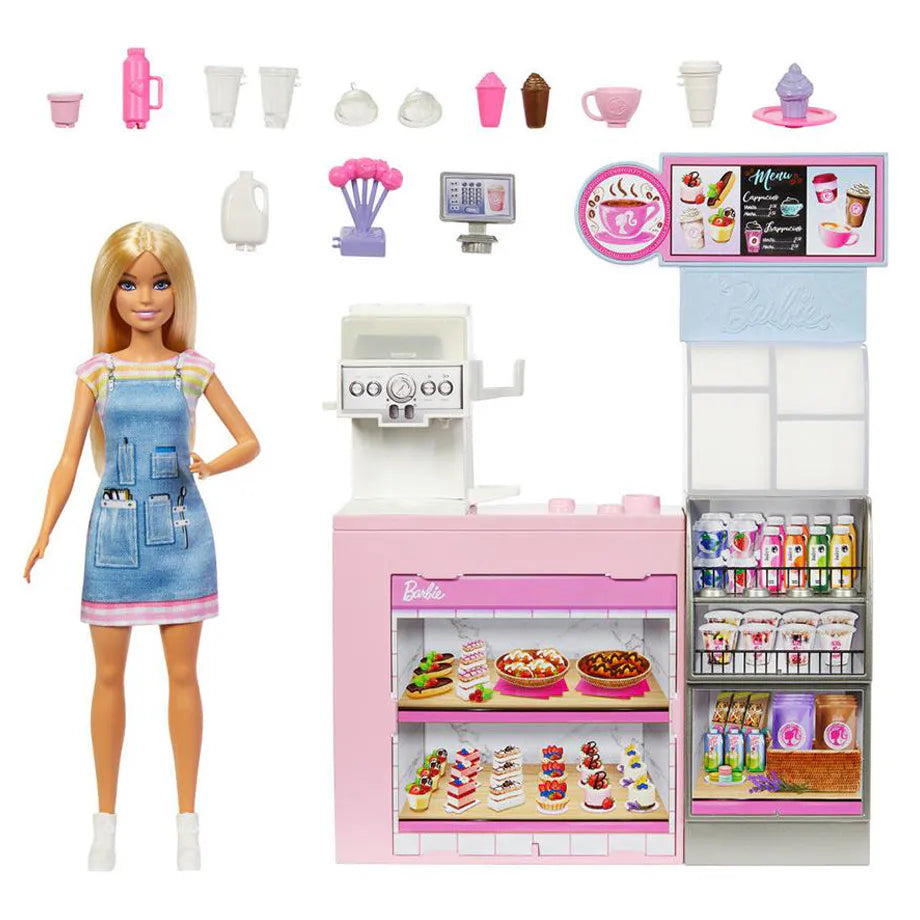 Barbie You Can Be Anything Coffee Shop Playset With 12 Accessories