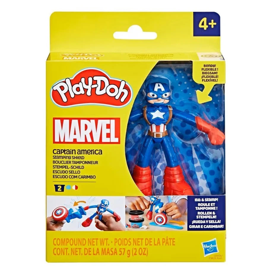 Hasbro Play-Doh Marvel Captain America Stamping Shield Action Figure (10.16 cm)