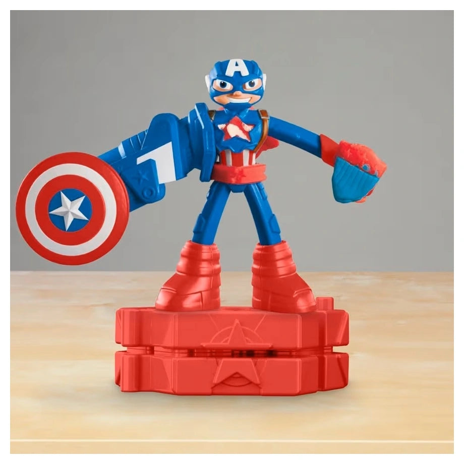 Hasbro Play-Doh Marvel Captain America Stamping Shield Action Figure (10.16 cm)