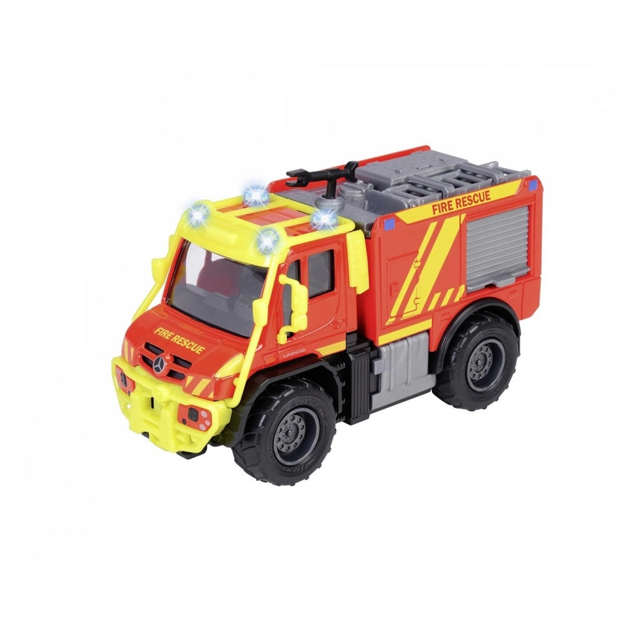 Majorette Mercedes-Benz Unimog U530 Die-cast Fire Truck (14 cm, Red/Yellow)