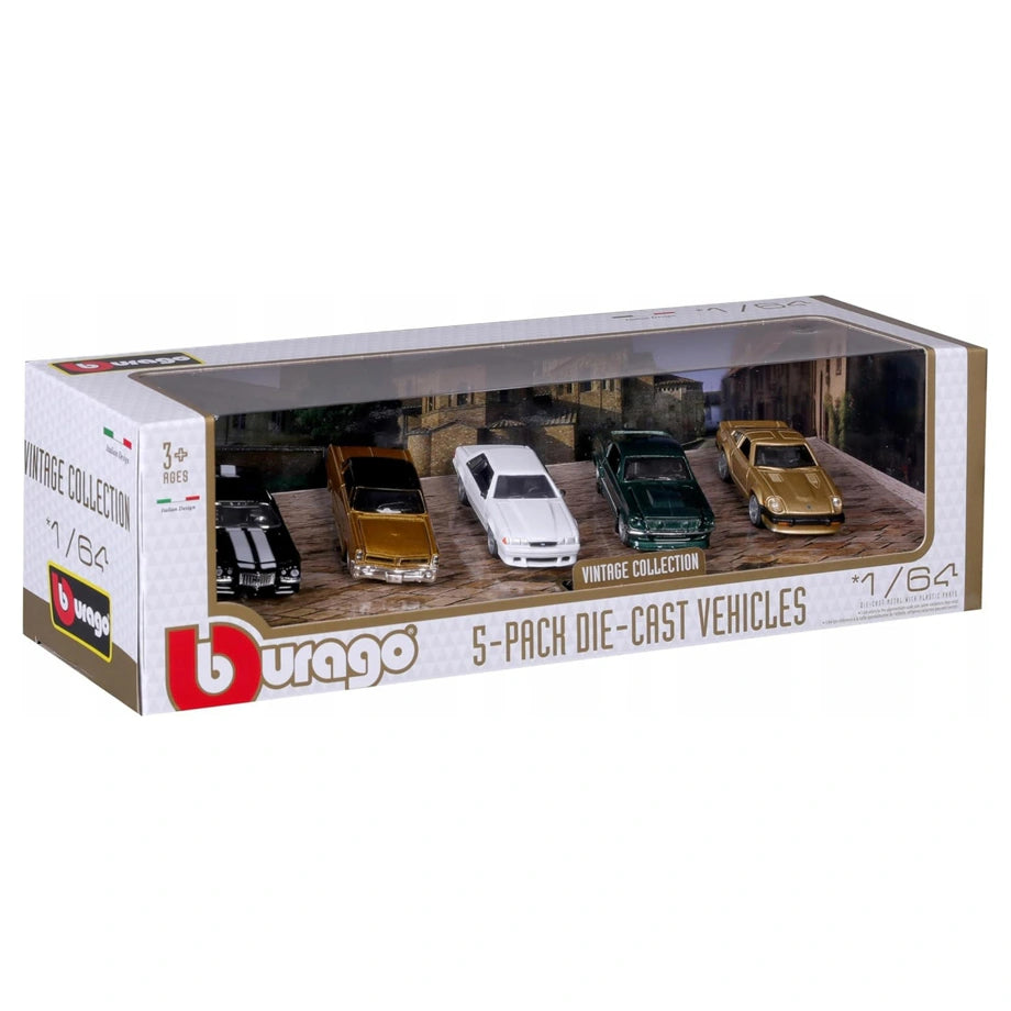 Bburago Vintage Collection Die-Cast Vehicles 1:64 (Pack Of 5)