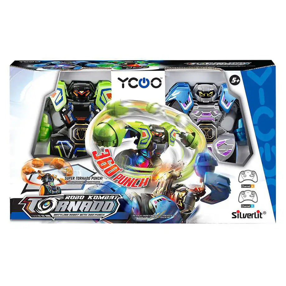 Ycoo Robo Kombat Tornado Pack A Battling Robot (Pack Of 2, Green/Blue)