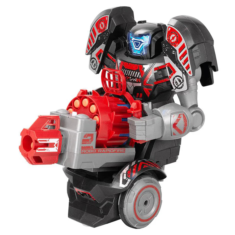 Ycoo Robo Rapidfire 2-in-1 RC Blasting Robot (27 cm, Red)