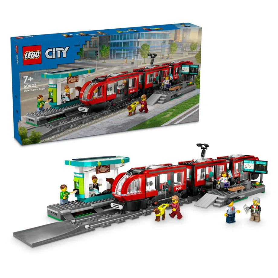 LEGO City Downtown Tram and Station Toy Set 60423 Building Toy Set (811 Pieces)