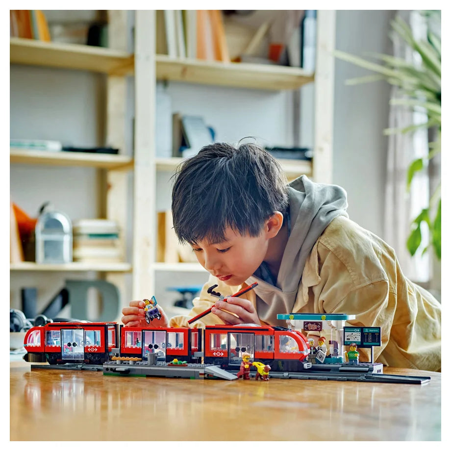 LEGO City Downtown Tram and Station Toy Set 60423 Building Toy Set (811 Pieces)