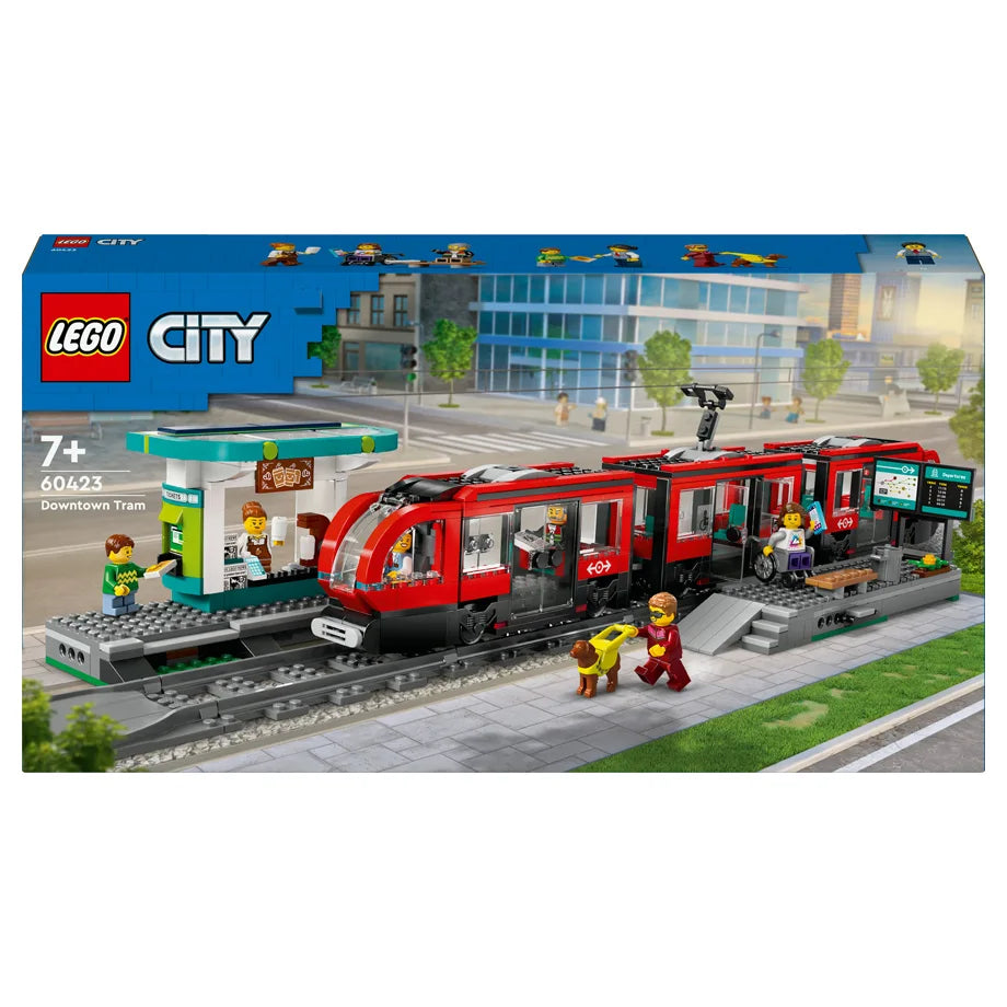 LEGO City Downtown Tram and Station Toy Set 60423 Building Toy Set (811 Pieces)