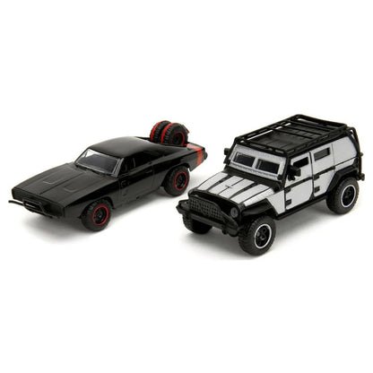 Jada Fast & Furious Dom's Dodge Charger R/T & Tej's Jeep Wrangler Model Cars Set