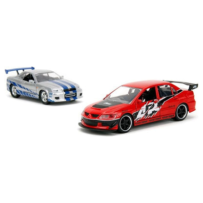 Jada Fast & Furious Twin Pack Mitsubishi Lancer Evo IX &  Nissan Skyline GT-R R32 (1:32)