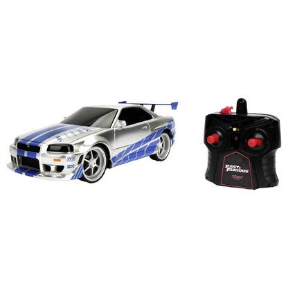 Jada Fast & Furious Brian's Nissan Skyline GT-R RC Car (Blue/Silver)