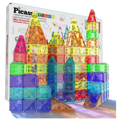 PicassoTiles Mini Diamond Collection Travel Size Magenetic Building Block Set (60 Pieces)