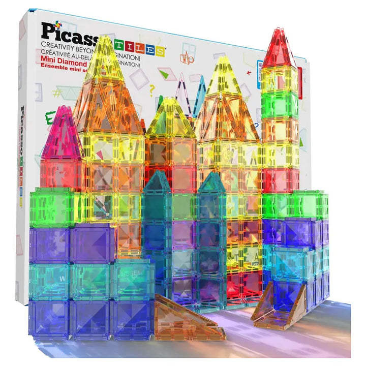 PicassoTiles Mini Diamond Collection Travel Size Magenetic Building Block Set (60 Pieces)