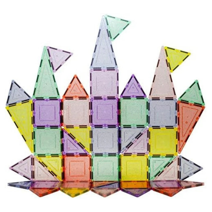 PicassoTiles Dazzling Glitter Magnetic Building Blocks Set (48 Pieces)