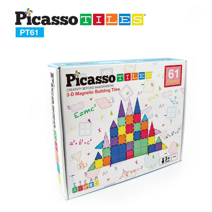 PicassoTiles Classic Magnetic Building Blocks Set ( 61 Pieces )