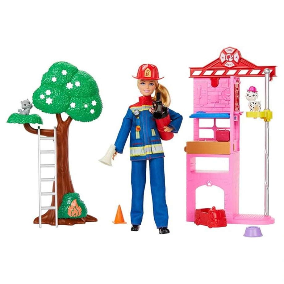 Barbie Firefighter Playset & Doll (16 Pieces)